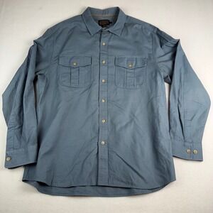 Pendleton Long Sleeve Button Down Shirt Mens Size L Blue Work Utility Casual